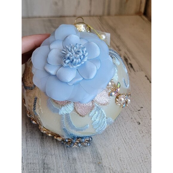 Mark roberts kings‎ jewel Ballorn Ivo ball ornament blue unique - Picture 2 of 9